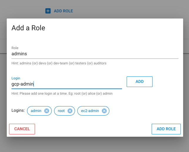 BastionXP Role Based Access Control